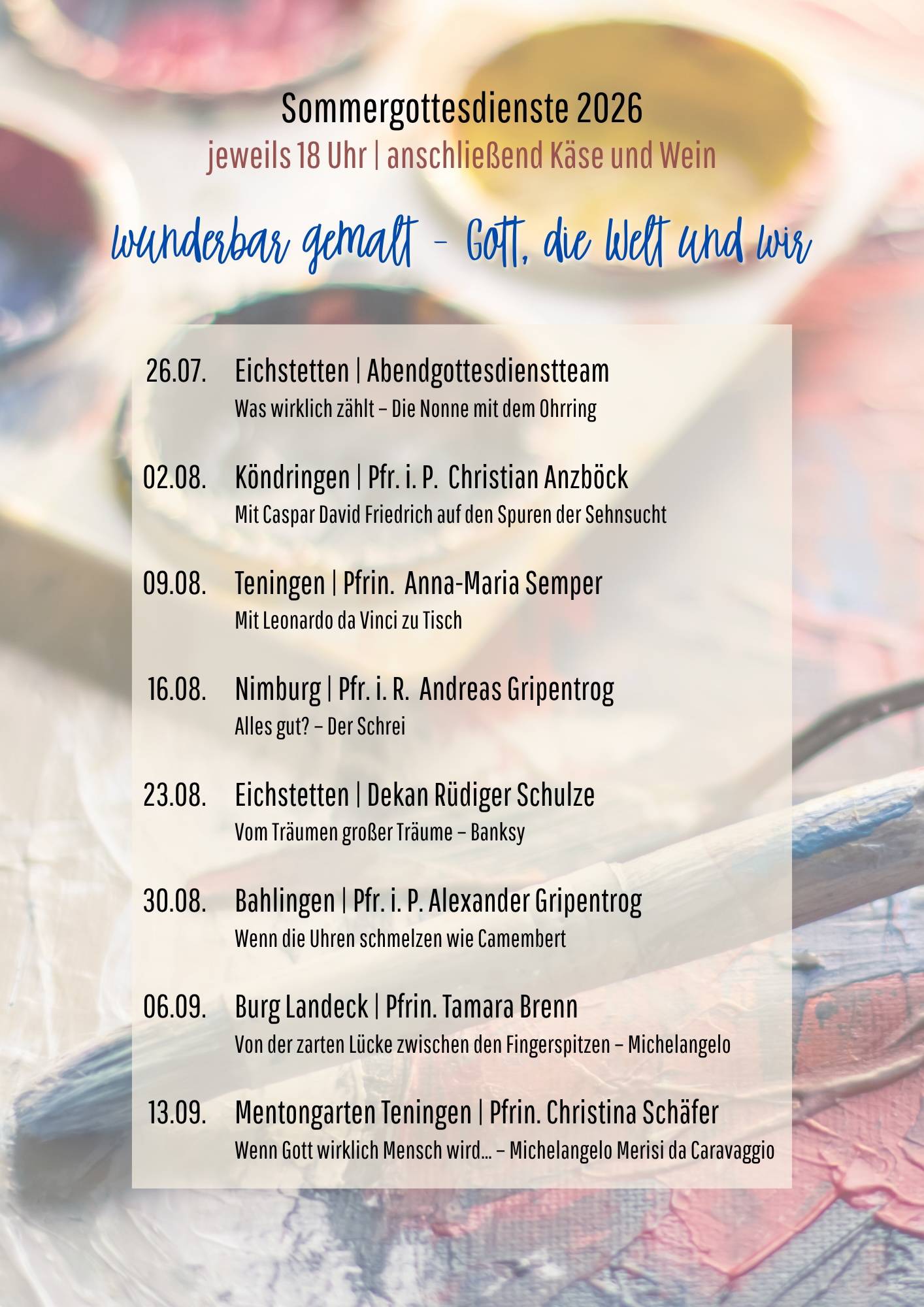 Sommergottesdienste